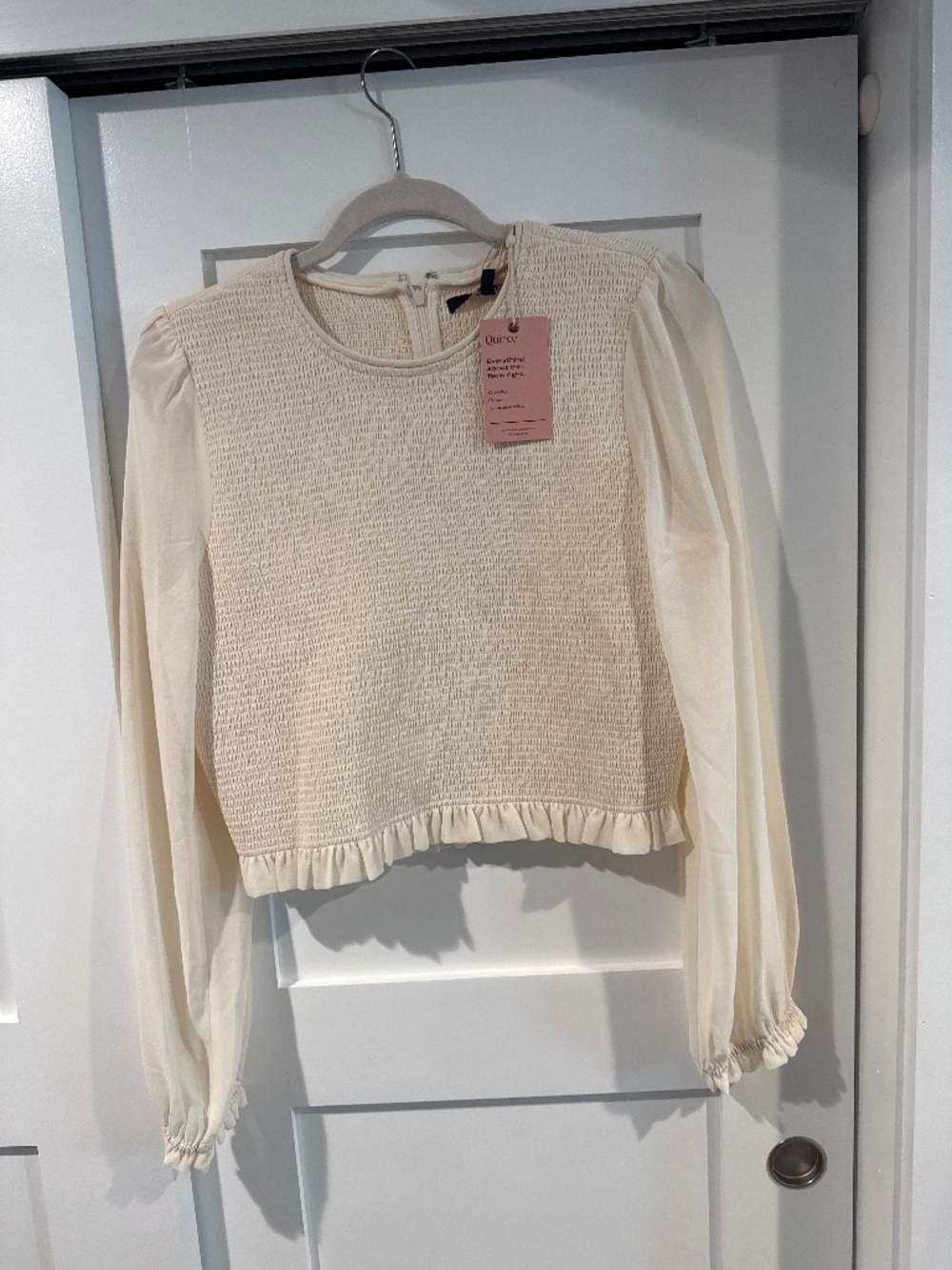 Quince cream blouse NWT